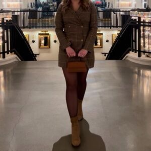 H&M Brown Plaid Blazer Dress Size M